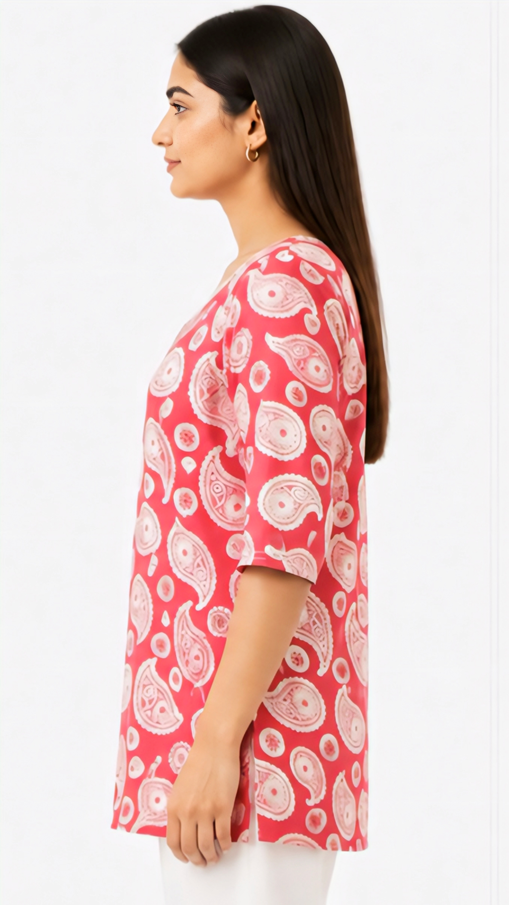🌸 Women’s Pink Paisley Printed Tunic Top