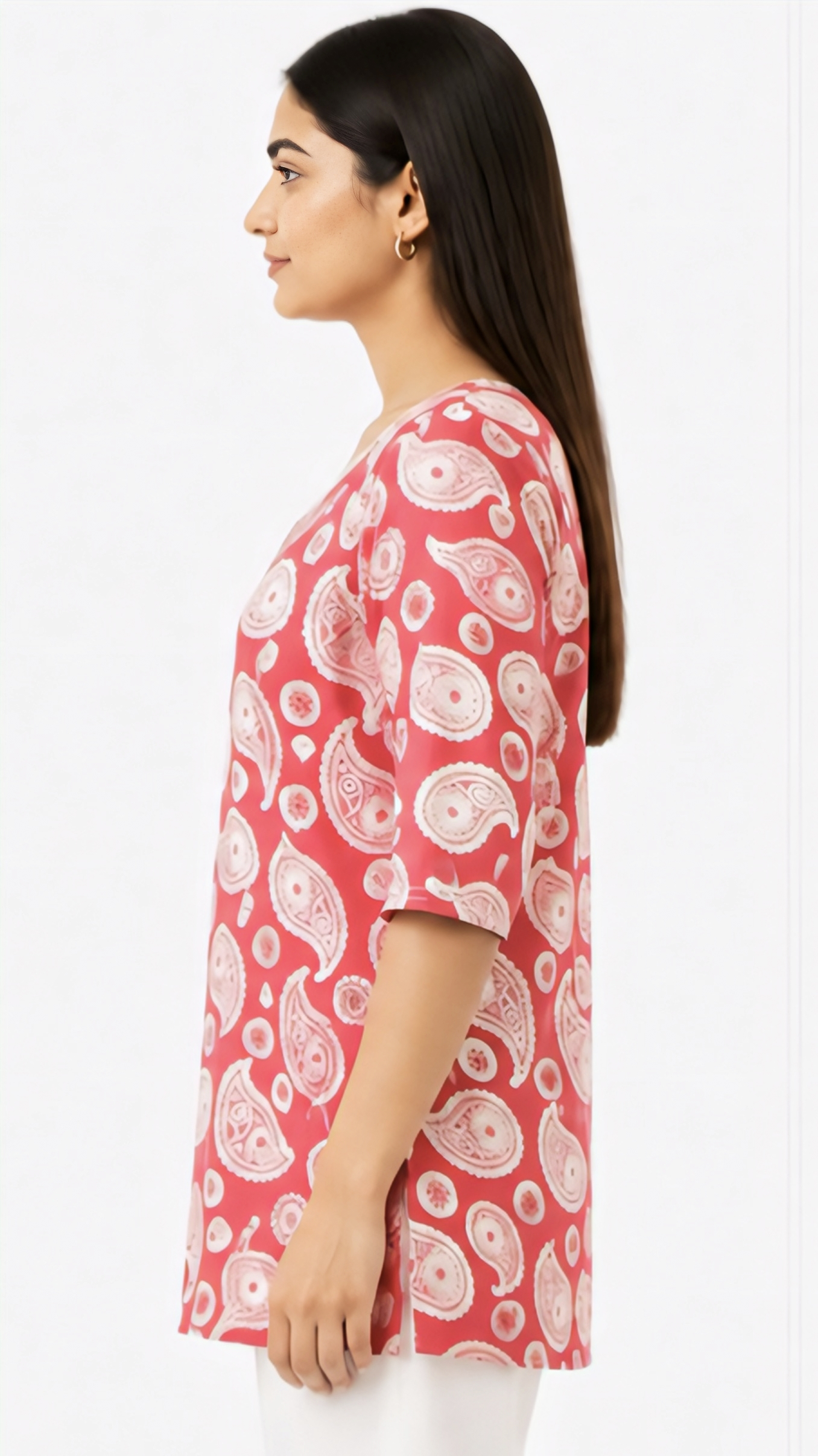 🌸 Women’s Pink Paisley Printed Tunic Top