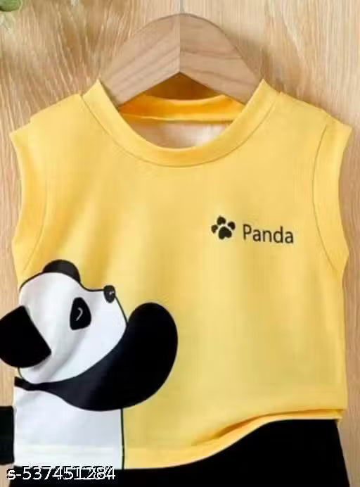 YellowPanda T-Shirt & Shorts Set | Soft Cotton Printed Outfit for Kids